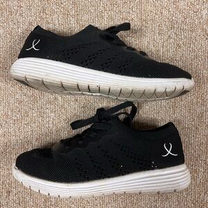 Bloch Girls Dancing Sneakers Size 2 Black Full White Sole Lace Up Athletic Shoes